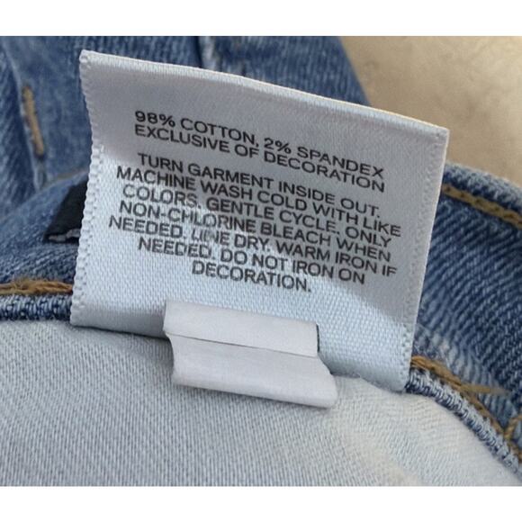 Express Women Floral Embroidered Boho Super High Rise Slim Denim Jeans Sz 10R - Picture 6 of 10